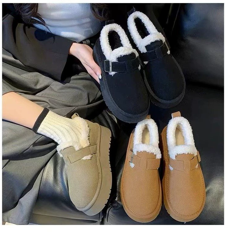 Сетка красная противоскользящая верхняя снежная сапоги женский зимний бархат утолщенный 2024 новый педаль теплая хлопчатобумажная обувь