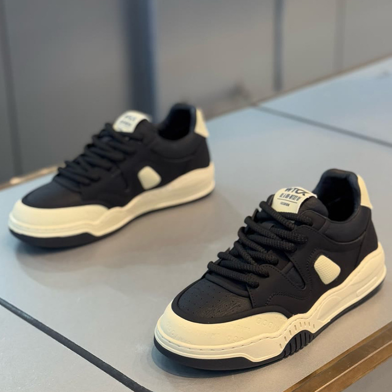 Ps Men's Shoes 2025 Autumn and Winter New Fashion Versatile Soft Sole Low-Cut Sneakers Leather Lace-Up Comfortable Korean Style Casual Shoes