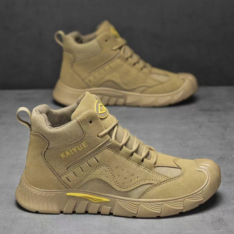 Autumn and Winter New Mountaineering Boots, Stain-Resistant, Wear-Resistant, Lightweight Outdoor Shoes, Retro Work Shoes, Labor Protection Work Shoes, Men's Shoes