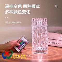 振音熱売ネット赤雰囲気灯ベッドの寝室タッチ金水晶電気スタンドスペイン花びらLEDバラ灯