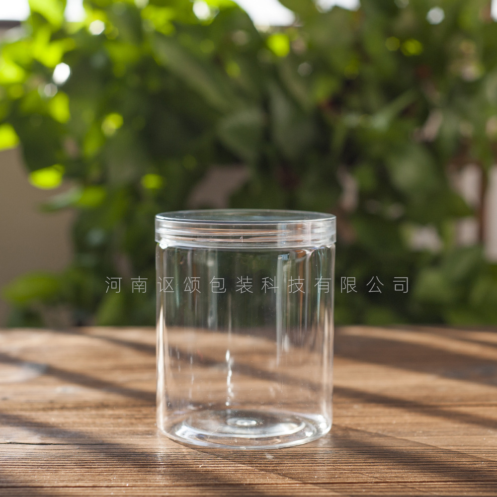 1015pet螺旋密封罐塑料透明水晶盖食品级羊肚菌包装易拉罐广口瓶
