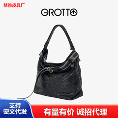 【新款】GROTTO个乐流浪子母包新款简约休闲真皮托特斜挎单肩软包