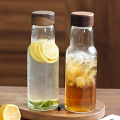 B&B レストラン ジュース ミルクティー ドリンクボトル ガラス製コールドケトル 高温耐性木栓 青梅ワインボトル 酵素ボトル