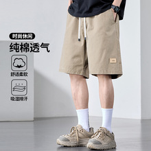 纯棉工装短裤男士夏季薄款宽松外穿马裤夏天冰丝透气卡其五分裤子