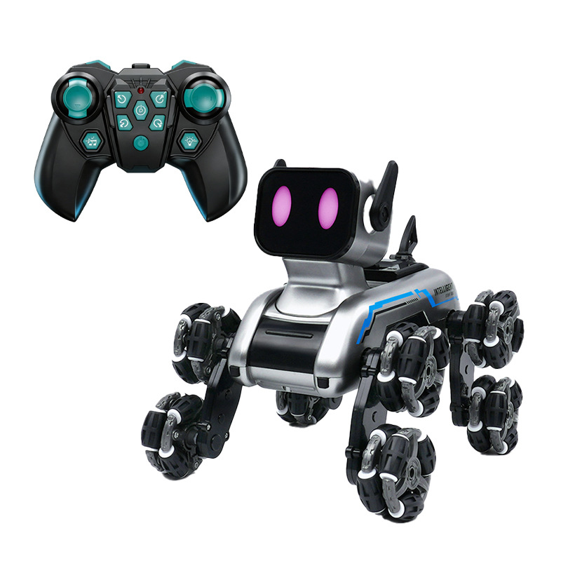 Automóvil de control remoto para niños robot inteligente perro gesto de deformación de ocho ruedas acrobacias electromecánicas juguetes de perro al por mayor