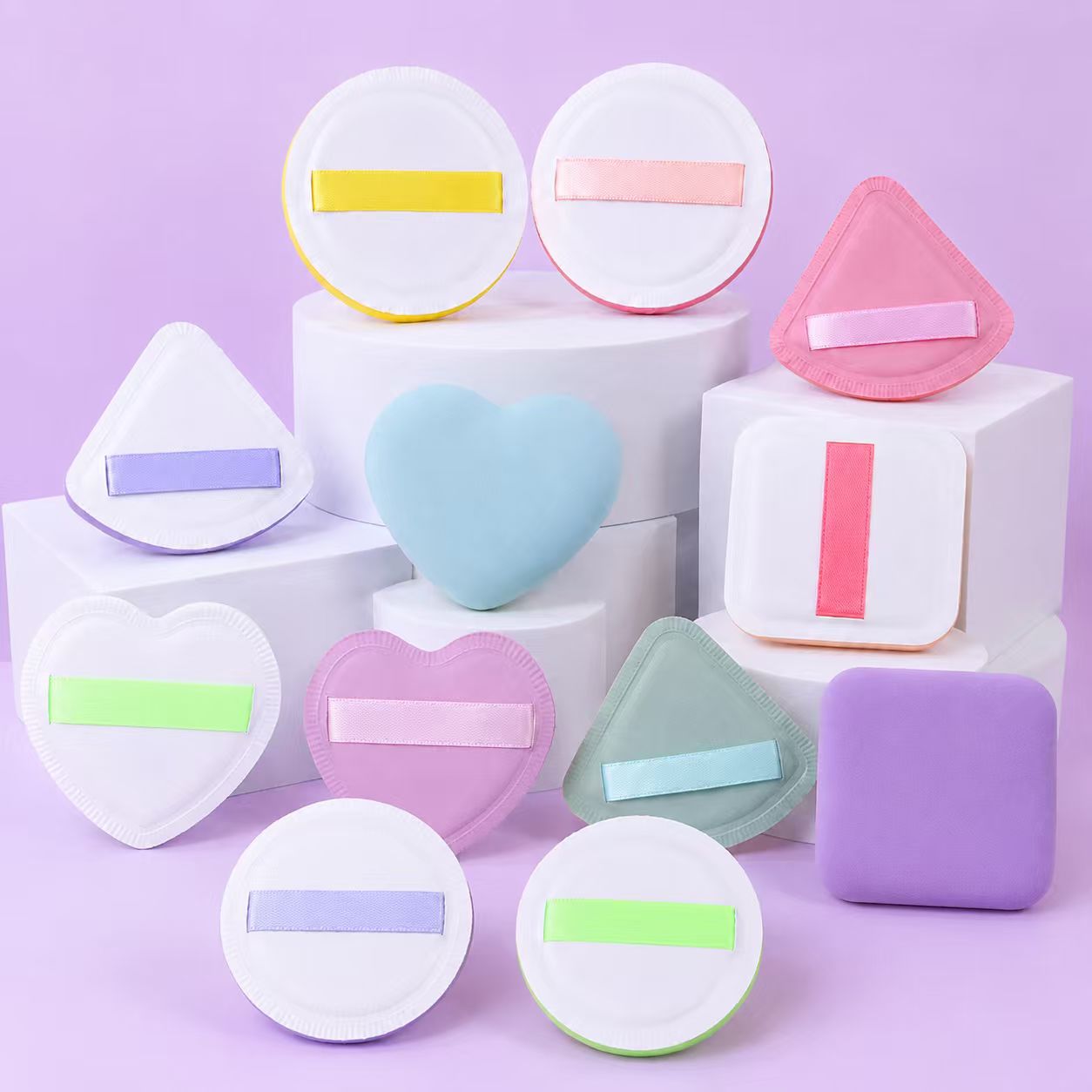 Puff de algodón de azúcar triangular personalizado de fábrica no come polvo súper suave y grueso esponja de maquillaje colchón de aire herramientas de belleza al por mayor