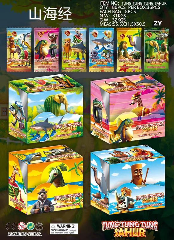 新しい外国の山と海の経典カード、レアカードの箱、アメリカンウッドスティックマンレーザーフラッシュカード、子供のおもちゃのフルセット|undefined