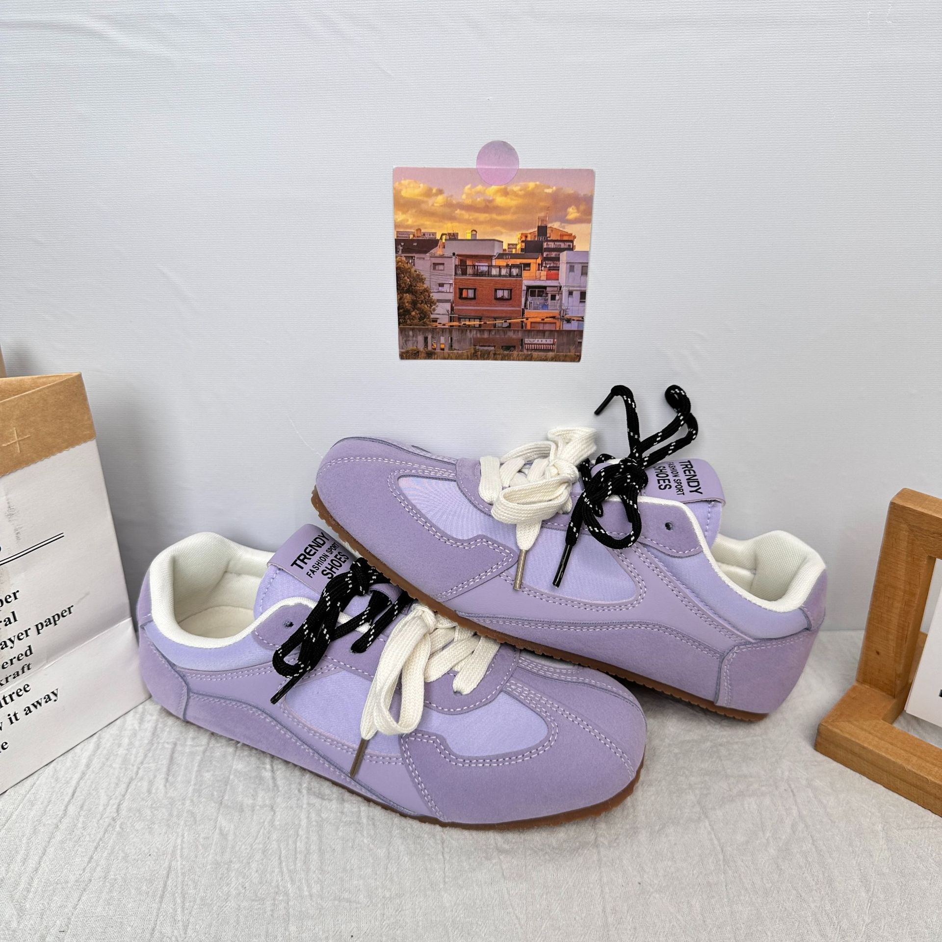 A9901 plantillas de látex/zapatos de deporte ligeros zapatos de mujer 2025 nuevos zapatos blancos planos zapatos de entrenamiento alemán retro zapatos Forrest Gump image 10
