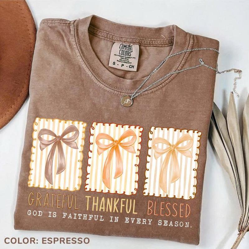 Cross-Border European Size Pure Cotton Comfort Colors Grateful Thankful Blessed T-Shirt Cross-Border European Size Pure Cotton Comfort Colors Grateful Thankful Blessed T-Shirt