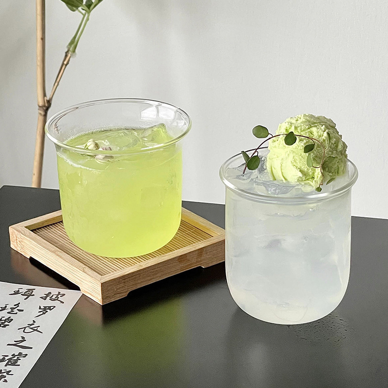Taza redonda simple, taza de vidrio transparente resistente al calor, taza de bebida medieval, taza de agua de burbujas, taza de café