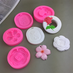 DIYツバキの花の桜のバラのクチナシの花のシリカゲルの鋳型のチョコレートの石膏の車の上で香薫の看板のろうそく