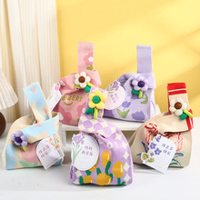 韩版百搭手拎背心针织包ins针织手提包小拎包定制伴手礼袋手拎包