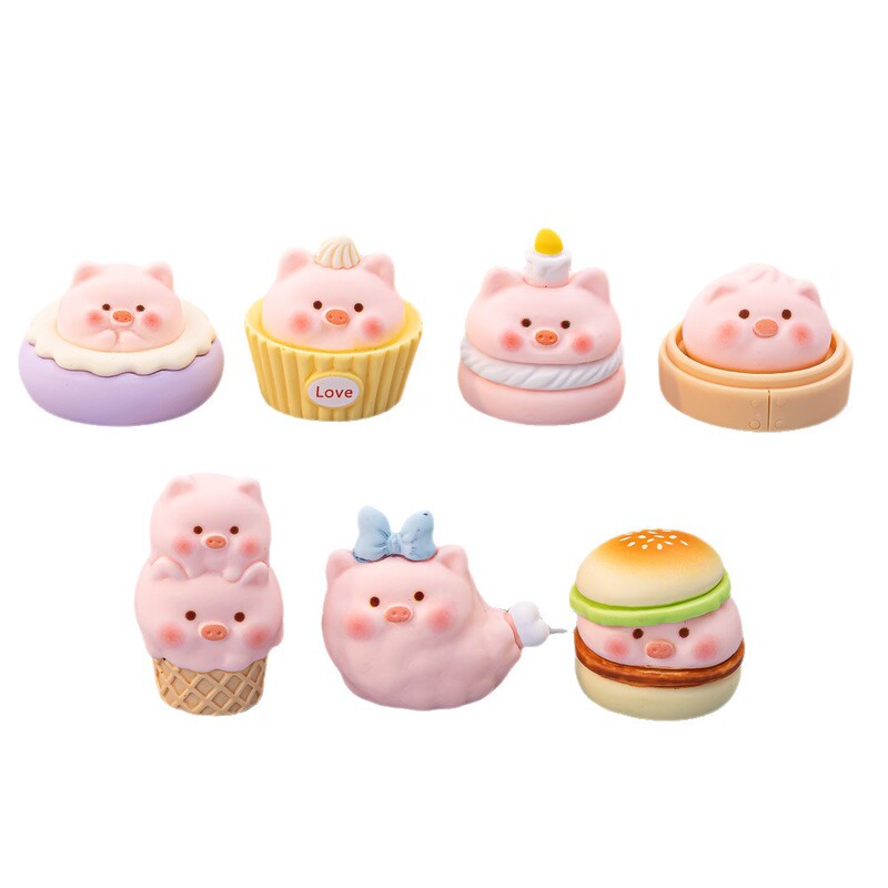食品おもちゃ子豚かわいい diy ジュエリー樹脂アクセサリー三次元漫画デスクトップ装飾品ブラインドバッグ卸売|undefined