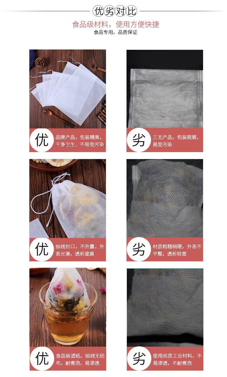 Hawthorn Herbal Filter Bags Shan Zha Drawstring Decoction Bags 10 Pack 200g details