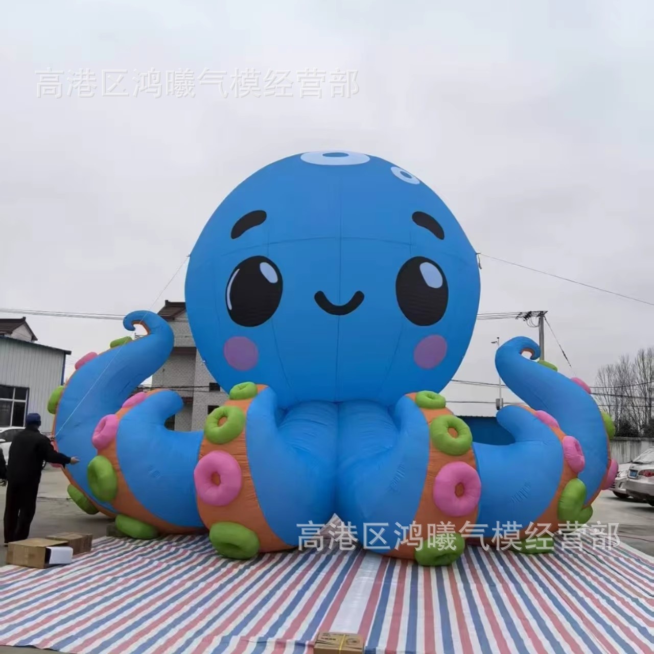 充气章鱼气模 大型章鱼卡通气模 景区售楼部活动爬墙海洋动物模型