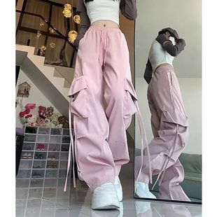 [Hot Selling in Store] Straight-Leg Medium and Large Children's Handsome Cargo Pants 2025 Men's and Women's Casual Wide-Leg Pants Loose Retro
