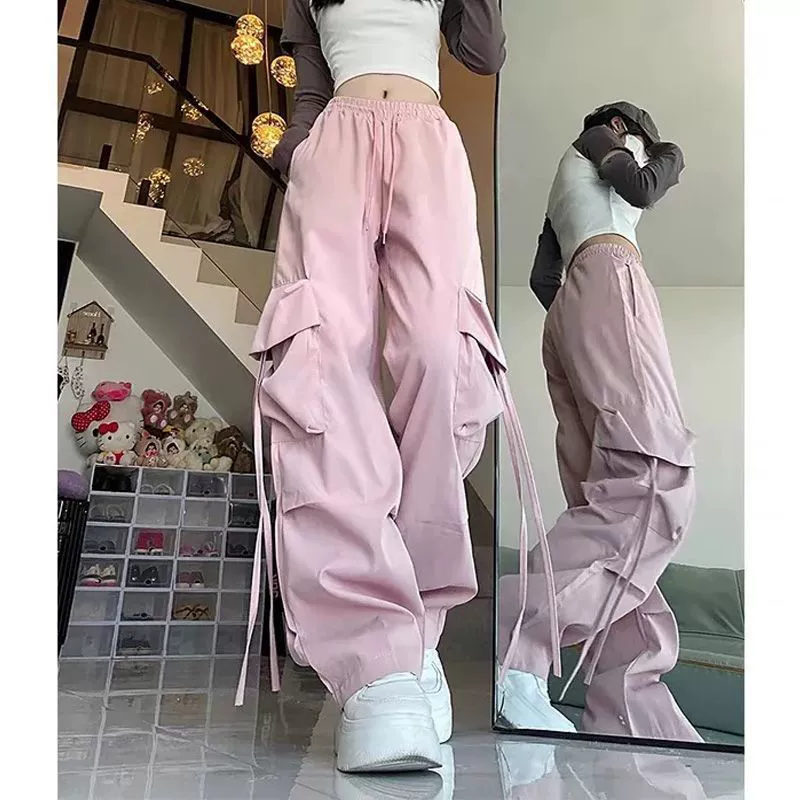 [Горячие продажи в магазине] прямые детские красивые брюки-карго среднего и большого размера 2025 Мужские и женские повседневные широкие брюки свободного кроя в стиле ретро