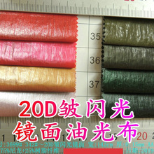 20D皱闪光镜面油光布羽绒服风衣棉服时装布闪光丝 棉衣服饰料
