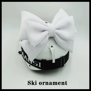 Cute Motorcycle Riding Gear Double Layer Bow Ski Helmet Decoration