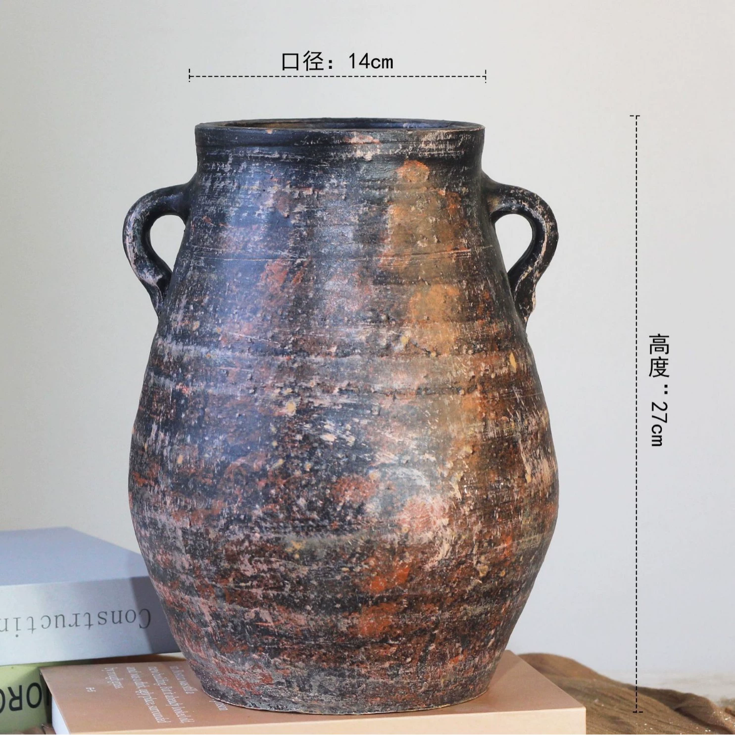 Керамическая ваза ручной работы винтажная глиняная ваза для дома отель антикварная минималистская ваза