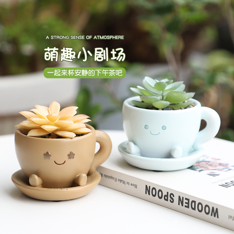 Chậu Cây Resin Chậu cây mọng nước resin sáng tạo, chậu mini trang trí ban công, bàn làm việc và tiểu cảnh (RG-198)