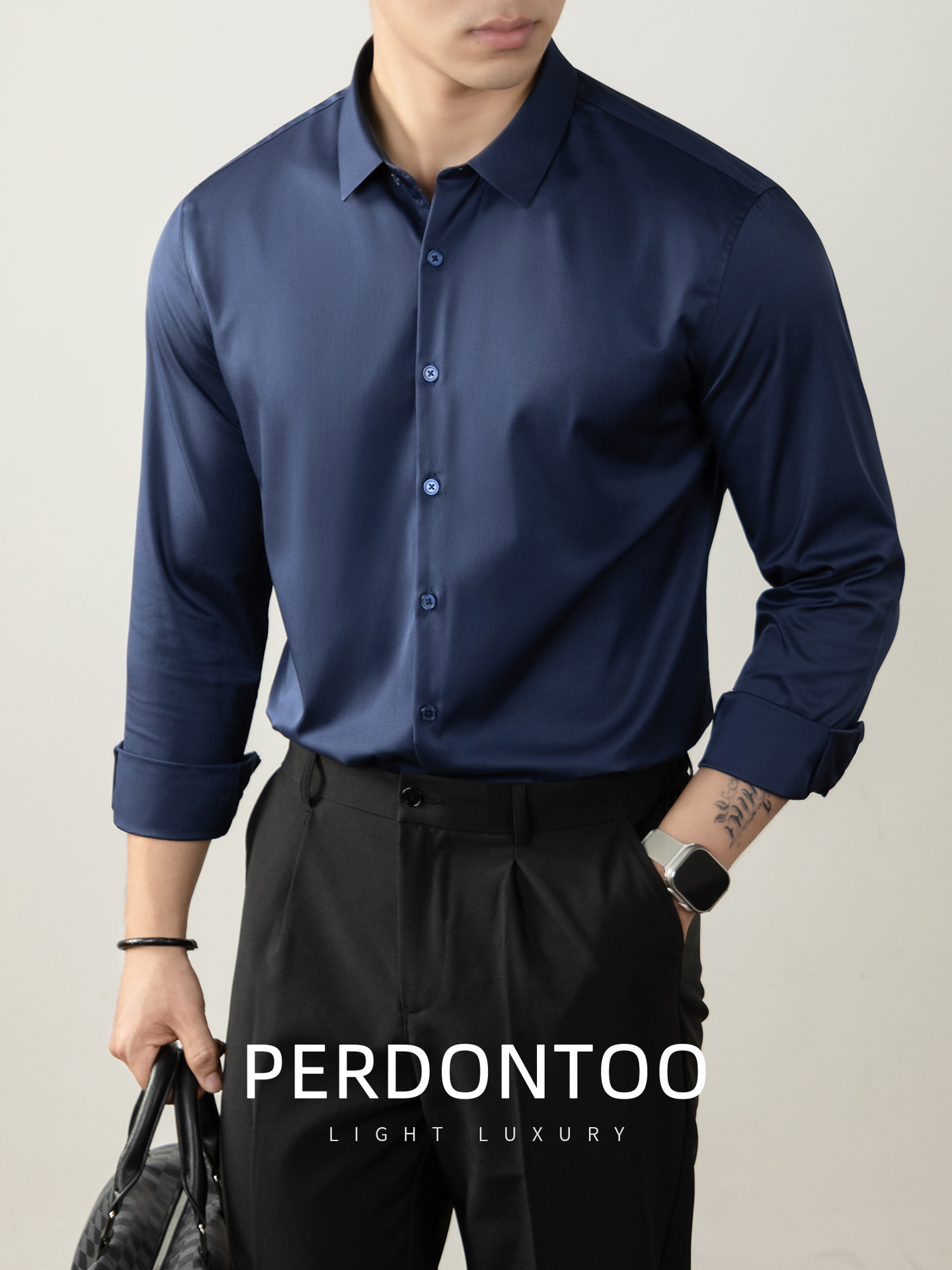 【高級品】ビジネススタイル 無地シャツ メンズ 長袖 通勤 紳士 カジュアルシャツ フォーマル 高級インチシャツ