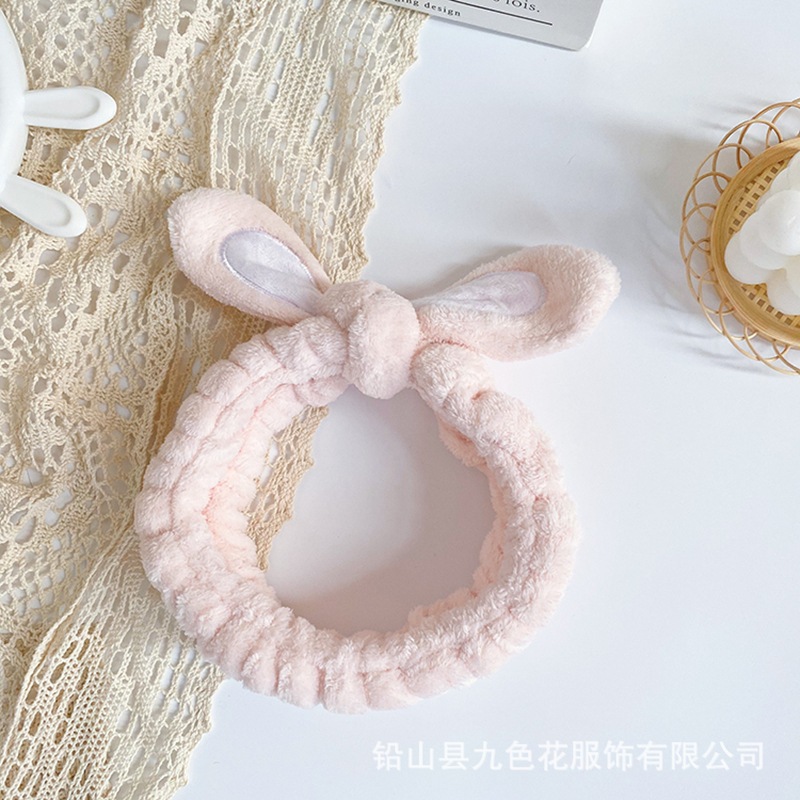 Estilo coreano Orejas de conejo de felpa de las mujeres lindas banda para el cabello lavado de cara anudada banda para el cabello turbante de invierno accesorios para el cabello joyería al por mayor