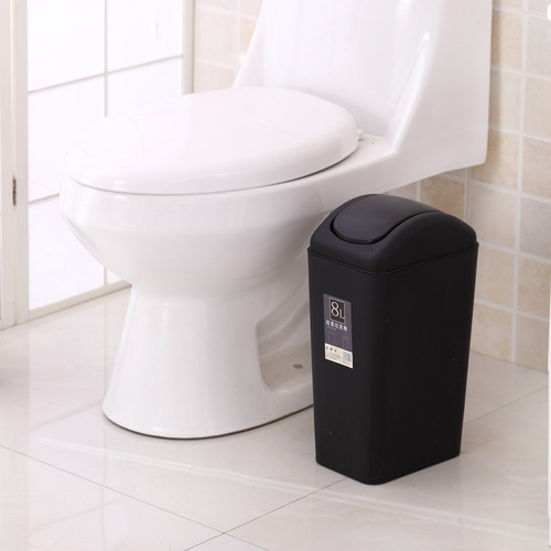 Garbage classification trash can rectangular flip lid bathroom household Japanese plastic trash can flip lid creative kitchen