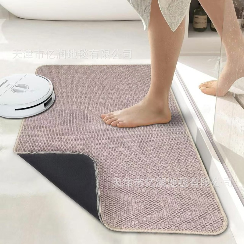 無地のシンプルな模造リネン珪藻泥は吸水性があり、お手入れが簡単、汚れにくく、耐摩耗性があり、バスルームの玄関ドアのエントランスフロアマットです。|undefined