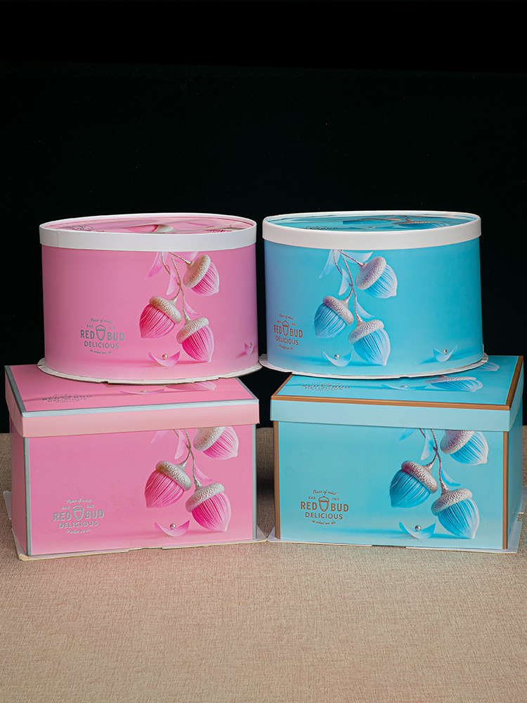 Tres en uno 6 pulgadas 8 pulgadas 10 pulgadas 12 pulgadas 14 pulgadas seis pulgadas redondeadas caja de pastel de cumpleaños caja de embalaje de pastel