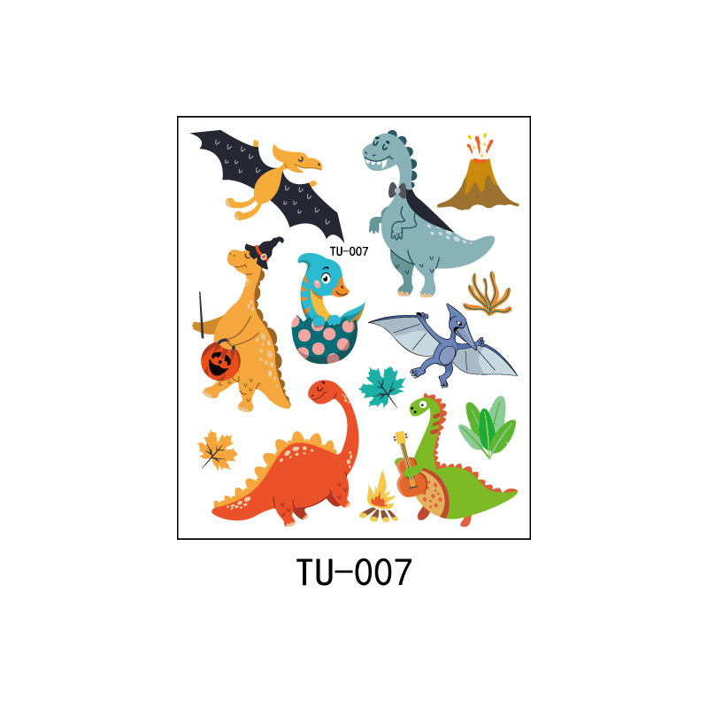 Pegatinas de tatuaje de dinosaurio sudor impermeable niños y niñas lindo Partido de dibujos animados desechables pegatinas de tatuaje temporal
