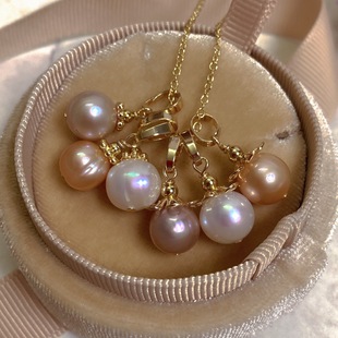Natural pearl pendant necklace single clavicle chain Women's 2021 new pink purple growth thread shaped manufacturers wholesale