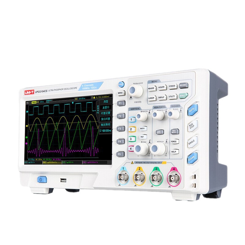 优利德UPO2104CS四通道数字存储荧光示波器 100MHZ带宽 双通道