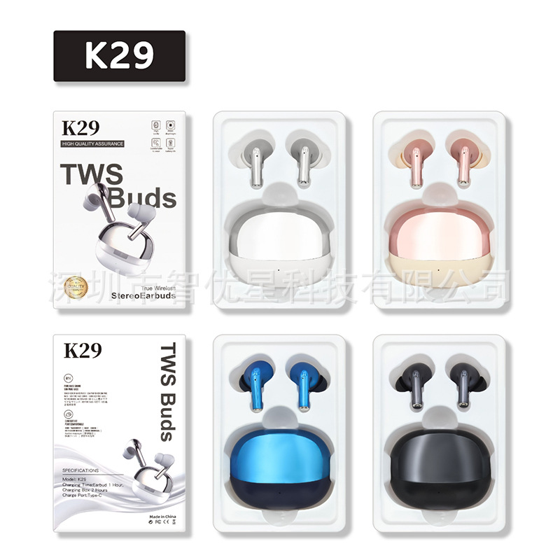 Cross-Border Best-Selling K29 Wireless Bluetooth Headset, In-Ear Type, Suitable for Driving and Sports, Comfortable to Wear for a Long Time Without Pain