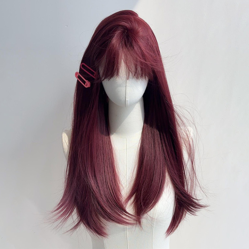 Ziqi wig female long hair sea king red Lolita net red natural simulation human hair hot girl jk long straight hair full head cover