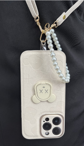 Marca de moda dibujos animados oso IPhone14ProMax cuero en relieve Apple 15PRO caja del teléfono para IP13/12