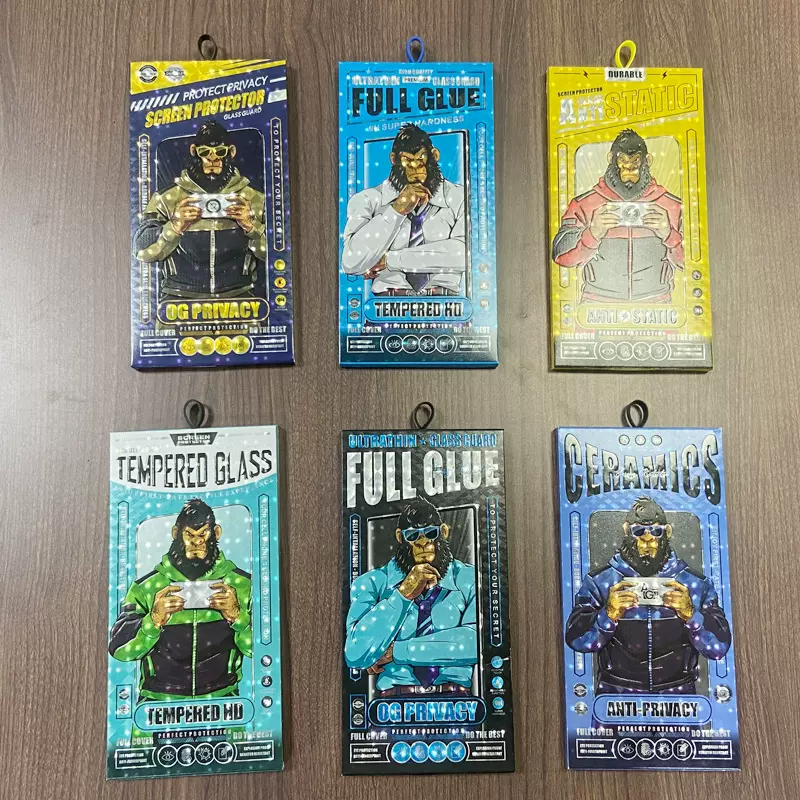 苹果15钢化膜包装盒 蓝猩国产手机膜立体盒吸塑内托纸盒2片装现货