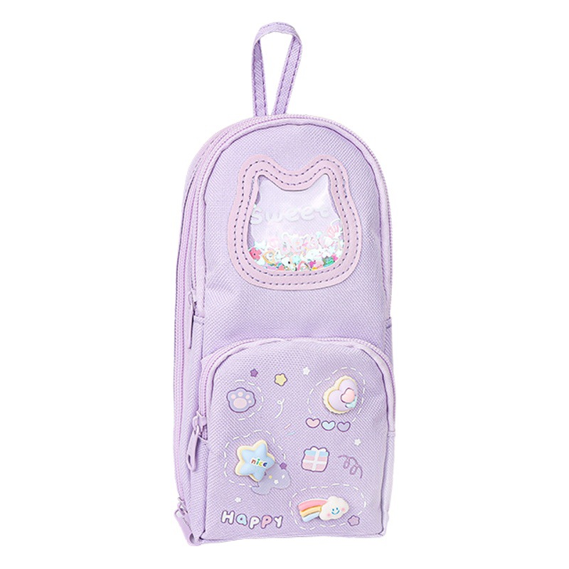 Estuche para lápices con forma de mochila pequeña - Gran capacidad y diseño adorable - Para niñas - Simple y funcional