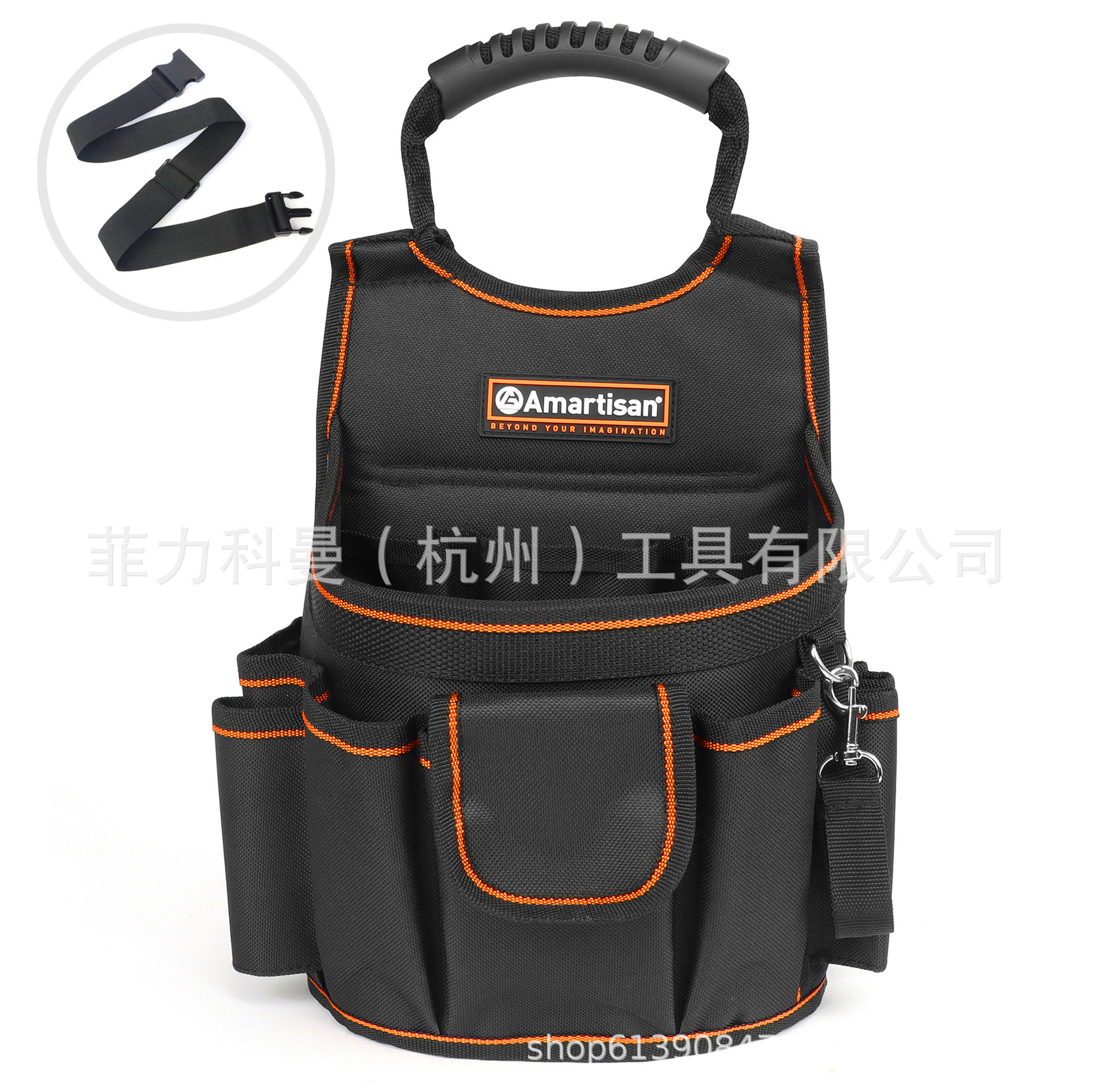 Bolsa de herramientas multifuncional, bolsillo de sitio de construcción bolsillo de almacenamiento de herramientas de hardware portátil multifuncional