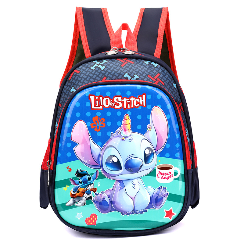 Mochila de dibujos animados Stitch de carcasa dura de 12 pulgadas al por mayor Mochila de jardín de infantes ultraligera Mochila para niños de 3-4 años