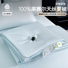 高端100%天丝莱赛尔礼品夏被四件套凉感蚕蛹蛋白空调被纯色夏凉被