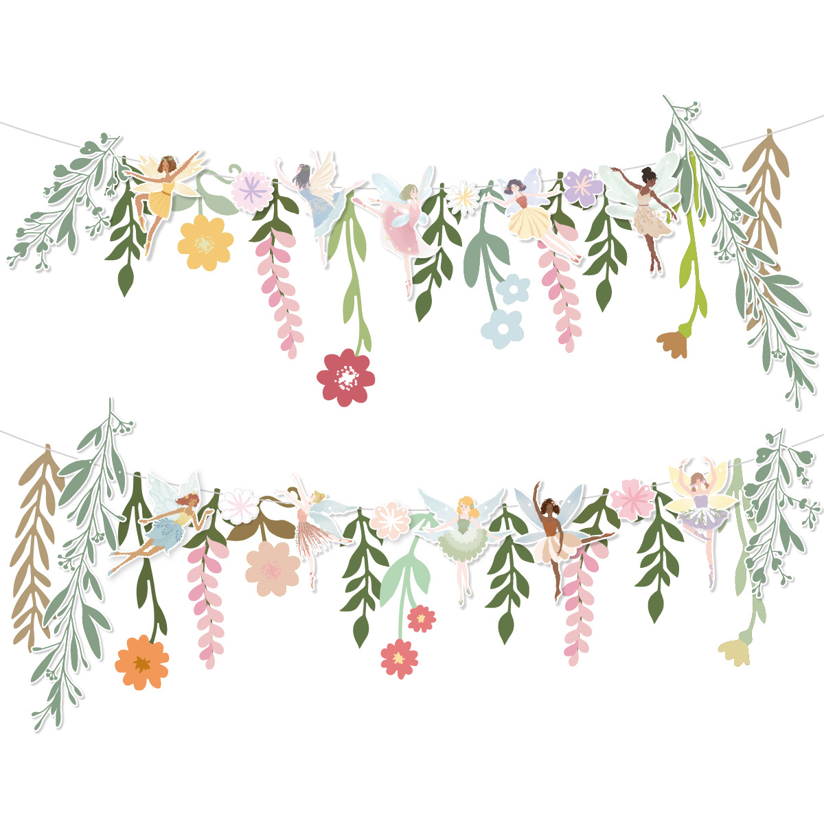 2025ins wind pull flower holiday flower fairy leaf set hanging decoration birthday decoration flower banner holiday decoration 4
