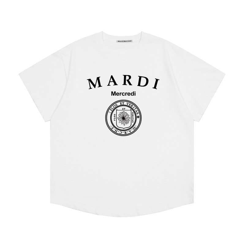 韓国マルディトレンディな半袖フラワープリントゴールドハイシルバー夏ラウンドネック純綿ルーズTシャツトップトレンディ|undefined