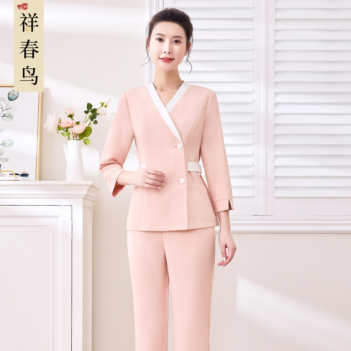Xiangchunniao Korean Style Light Medical Beauty Care Nurse Uniform Women's Autumn and Winter New Beauty Salon Spa Work Clothes Suit