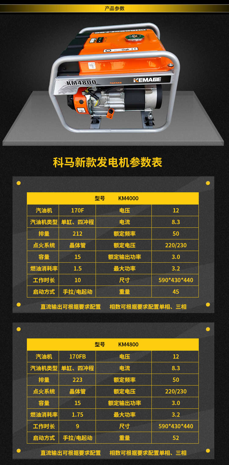 Gasoline generator small single-phase in stock supply motor home hand start 220V fuel-saving generator 4KW steam