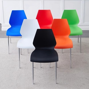 Exhibition Tables and Chairs White Plastic Backrest Gourd Chair Rest Area Negotiation Reception Training Chair Canteen Chair Exhibition Chair J&