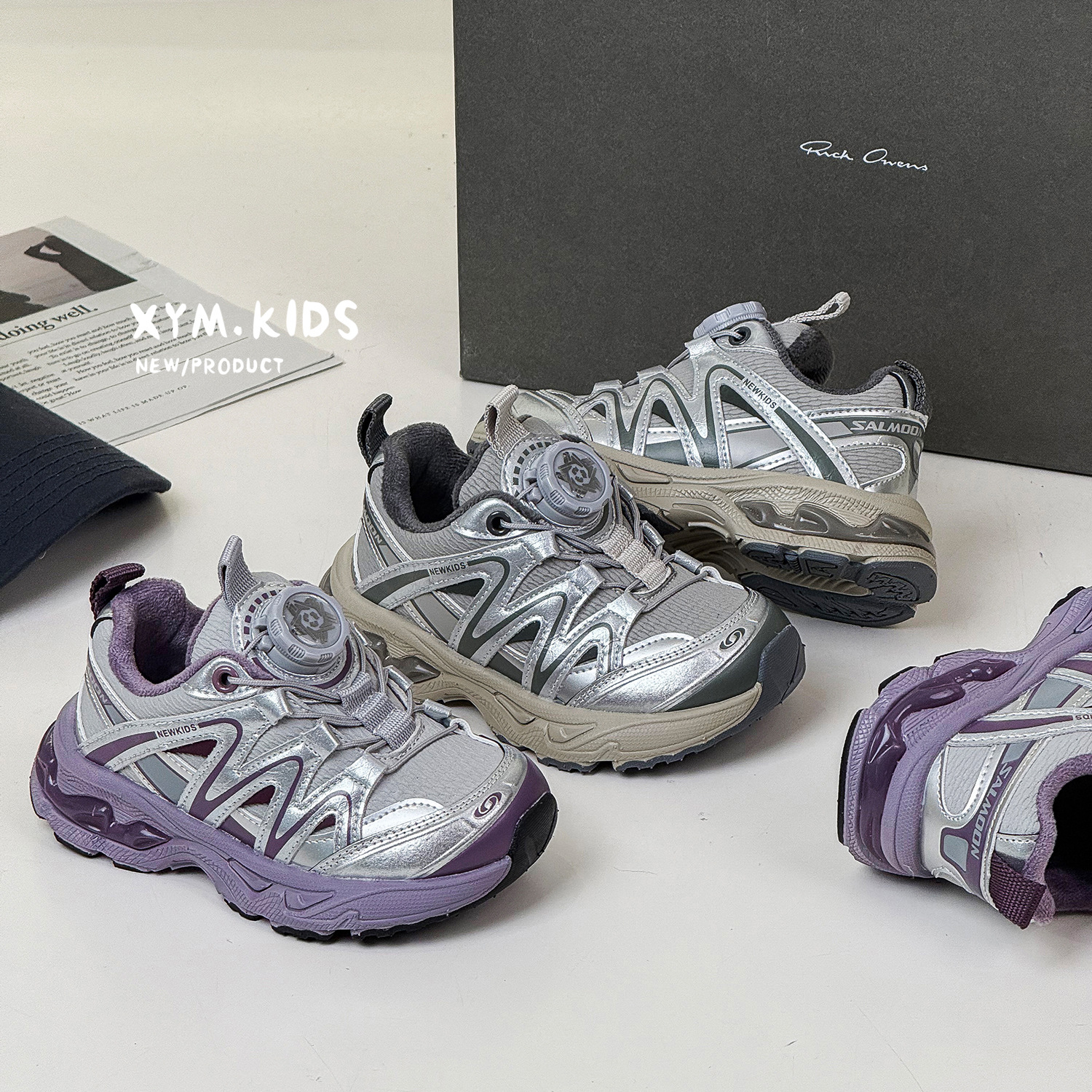 旋转扣童鞋二棉鞋子2025年冬季新款儿童加绒运动鞋时尚男女童跑鞋