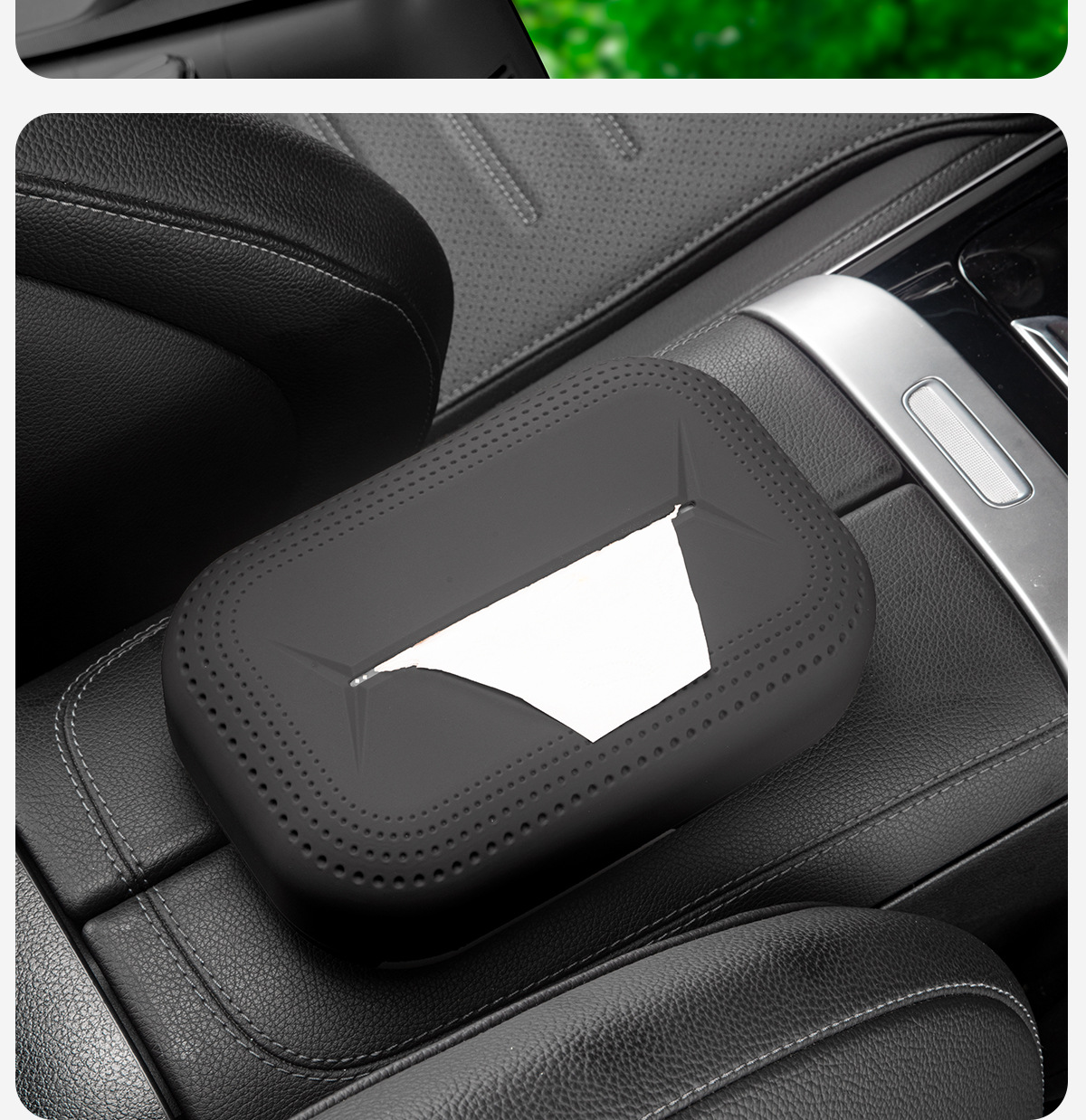 Suitable for Mercedes-Benz Gle Car Tissue Box Silicone Gle350 Gls450 Car Tissue Bag Interior Supplies
