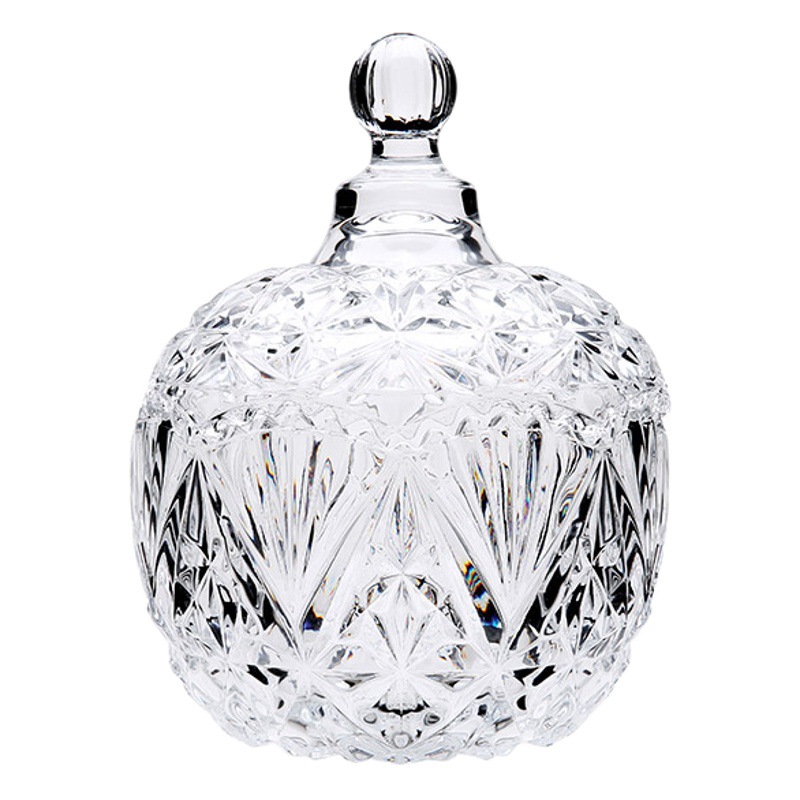 Yiwu Free Shipping Transparent Candy Cup with Lid, Diamond Candy Jar, Wavy Edge Storage Jar, Small Diamond Candy Cup