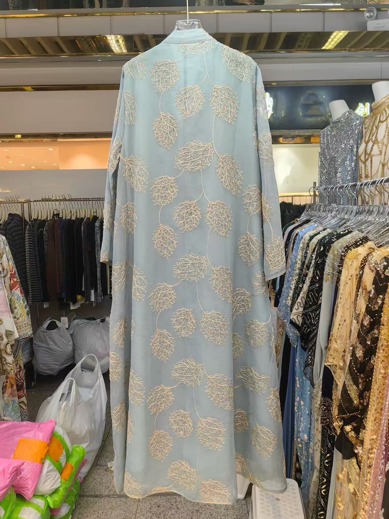 Middle Eastern Foreign Trade Heavy-duty Embroidered Robe For Women, 2025 New Design, Loose Fit, Plus Size, Long-sleeved_ecoleips.com